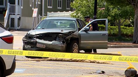 Car Crashes Into Vehicle Wall Pedestrians Outside Stop And Shop