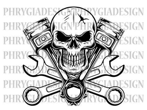 Skull Mechanic Svg Png Mechanic Logo Skull Svg Wrenches Svg