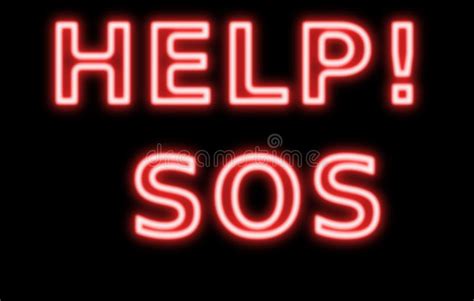 Help Sos Neon Sign Retro Red Abstract Resembling 24 Hours Neon Sign