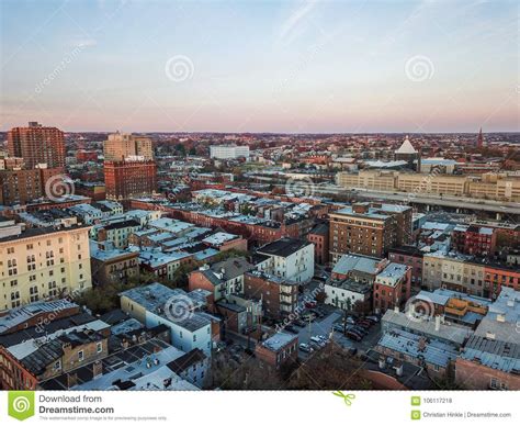 Aerial Of Downtown Baltimore Maryland From The Mount Vernon Place