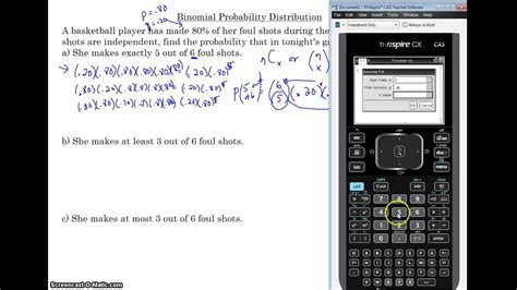 Binomial Probability Examples Using Ti Nspire Youtube