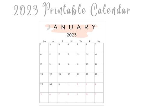 2023 Calendar Printable2023 Calendar Printable Calendar Etsy In 2022