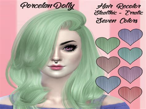 The Sims Resource Porcelan Dolly Erratic Hair Recolor