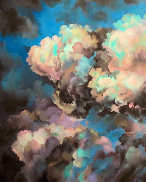 Cloud Acrylic Painting Fine Art Mountain Painting Acrylic Sunset