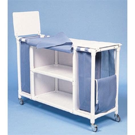 Hospital Linen Cart 2 Shelf Linen And Laundry Combo Cart Duralife