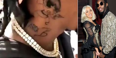 Cardi B s Fiancé Offset Gets Her Name Inked On His Neck