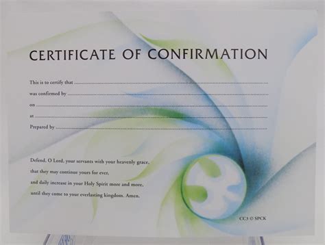 Confirmation Certificate (CC3) - Liverpool Cathedral