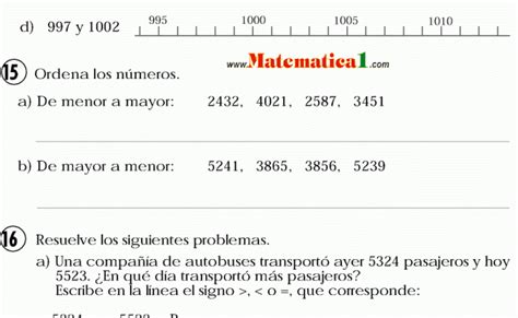 Comparacion De Numeros Hasta El 9999 Mayor Que Menor Que Ejemplos