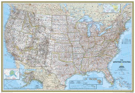Wandkaart Usa Verenigde Staten Political 110 X 77 Cm National