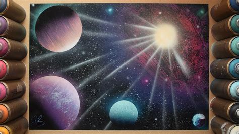 Starburst Galaxy Spray Paint Art Youtube