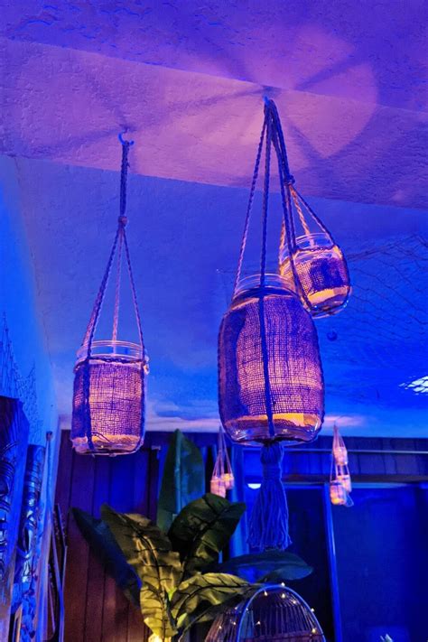 Overhead Hanging Glass Jar And Burlap Light — Homebnc