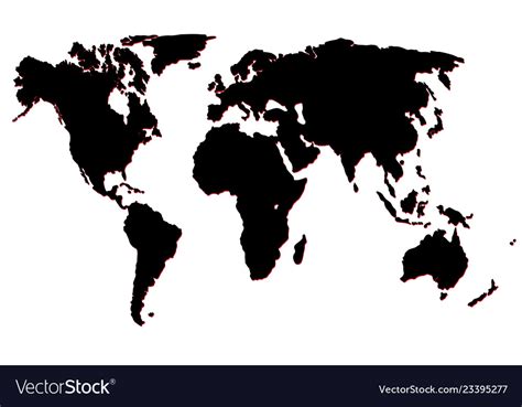 World Map Silhouette Vector At Vectorified Com Collec