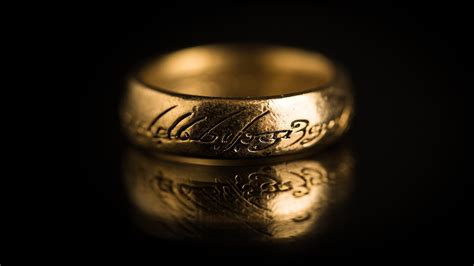 The Lord Of The Rings Rings Reflection Black Background Depth Of