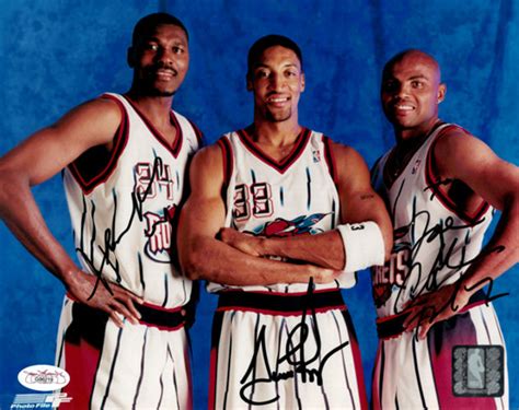 Houston rockets, san diego rockets. CHARLES BARKLEY, PIPPEN & OLAJUWON SIGNED HOUSTON ROCKETS ...