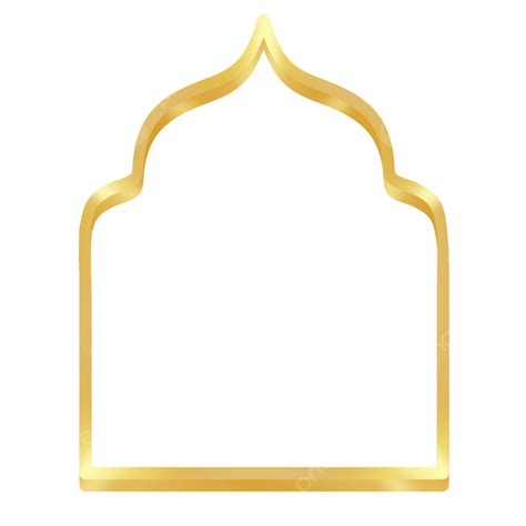 Golden Luxury Mosque Door Frame Transparent Vector Golden Shine Yellow