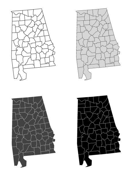 100 Alabama Counties Map Illustrations Royalty Free Vector Graphics