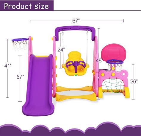 Buy Uenjoy 4 In 1 Slide And Swing Set For Toddlers With Indoor Outdoor