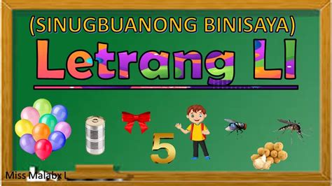 Letter Ll Bisaya Alphabet Letters Ll Pulong Nga Nagsugod Sa Letrang