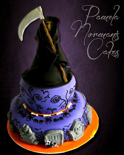 By designing a cake carefully, not only will the dessert taste delicious but it will also be a beautiful centerpiece to the anniversary celebration. Grim Reaper Cake | Specialty cake, Cute cakes, Cake