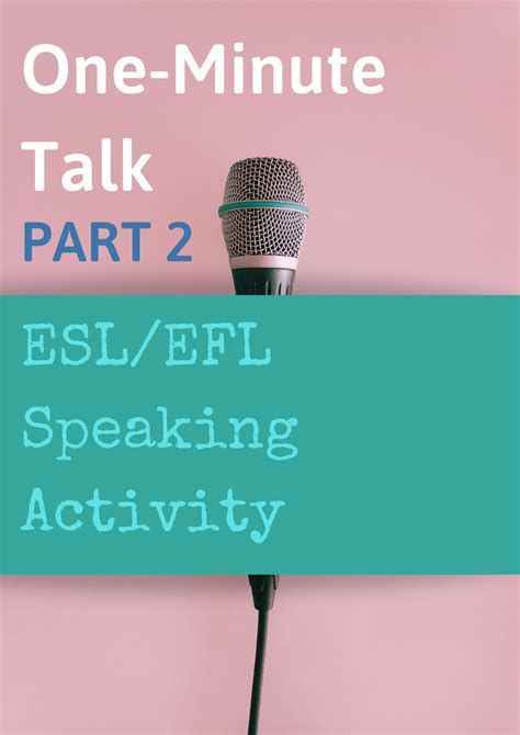 One Minute Talk Eslefl Speaking Activities Payhip