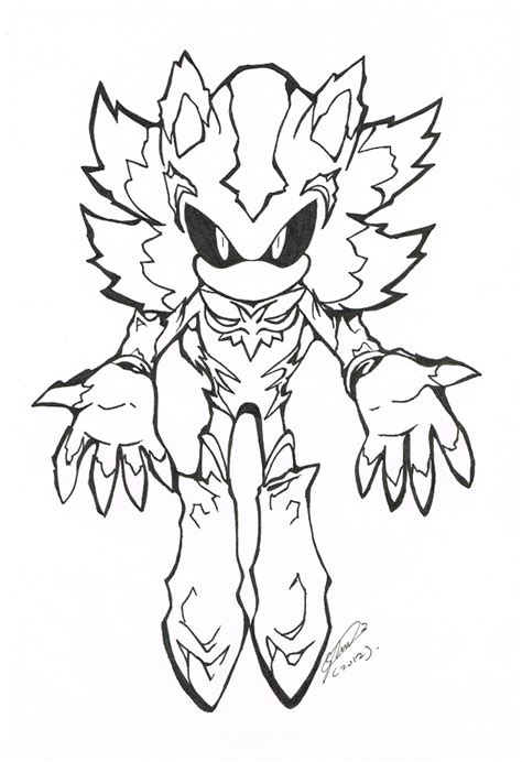 Printable Dark Sonic Coloring Pages Power Of Sonic Coloring Page
