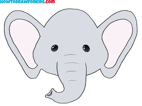How To Draw An Elephant Head Easy Drawing Tutorial For Kids