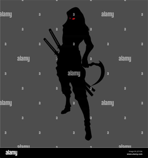 Samouraï Ninja Assassin Silhouette Shinobi De Lombre Katana Épée Arme