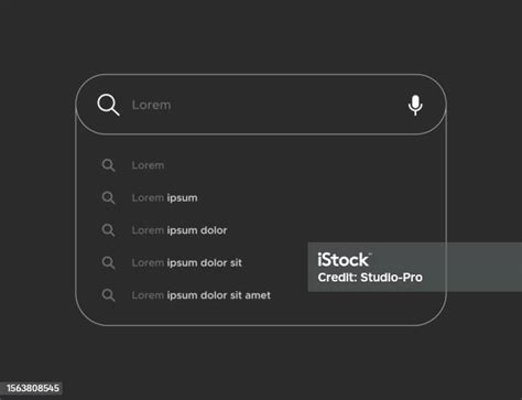 Search Bar Line Art Design For Ui Ux With Suggestions Vector Template
