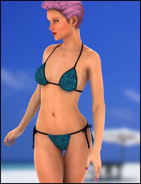 wt6 v6 string bikini textures daz 3d