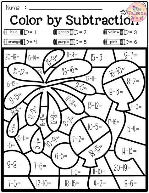 Math Worksheet 3rd Grade Color