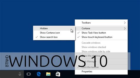 How To Hide Cortana On Windows 10 Taskbar Youtube