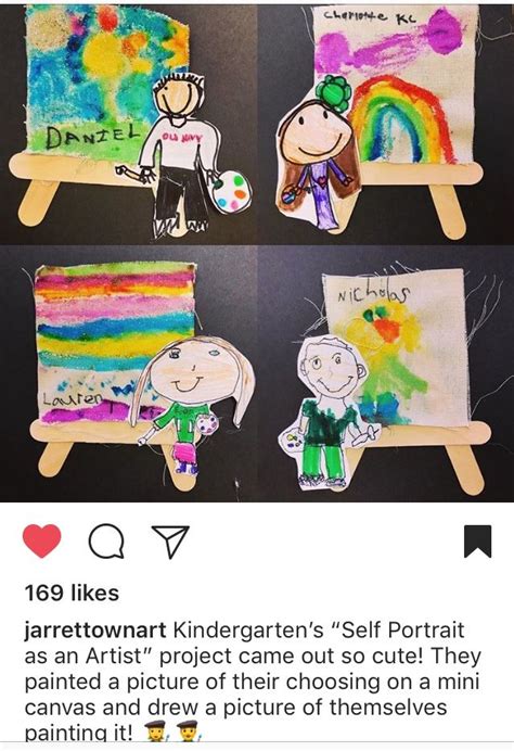 Jarretttownart Kindergarten Self Portraits As An Artist Kindergarten