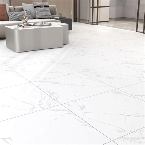 Foshan Living Room Porcelain Floor Tiles Non Slip White Marble Tile