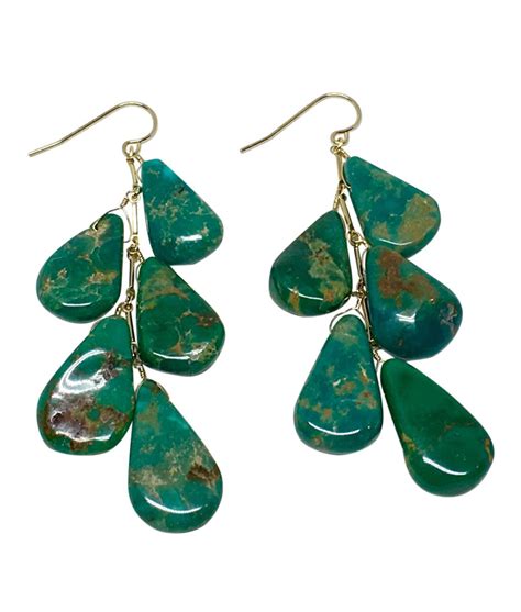 Natural Green Turquoise Earrings Zachary Bloom