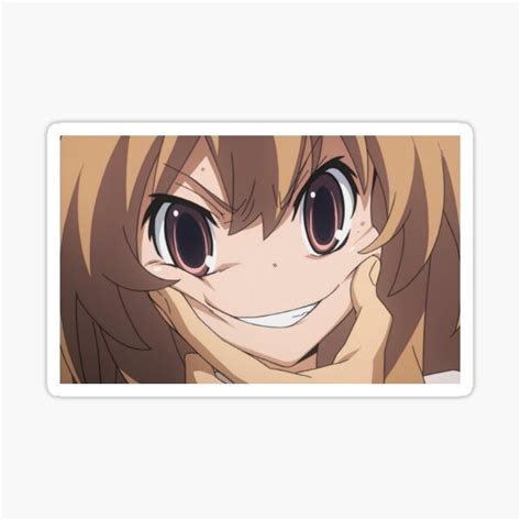 Taiga Aisaka Toradora Angry Smile Sticker For Sale By 1zaners Redbubble