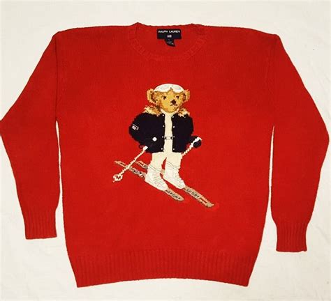Vintage Ralph Lauren Polo Bear Ski Sweater In 2023 Vintage Polo Polo Bear Sweaters