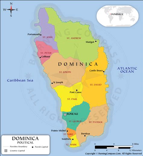 dominica parish map dominica political map
