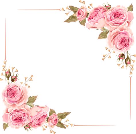 Pink Floral Frame Card Vector 1cc