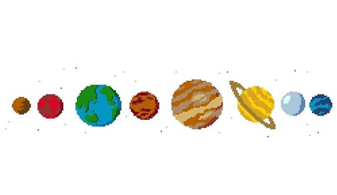 Pixel Art Solar System By Pixlprints Redbubble