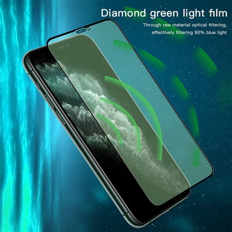 9h Full Cover Green Light Film Anti Glare Tempered Glass For Iphone 11