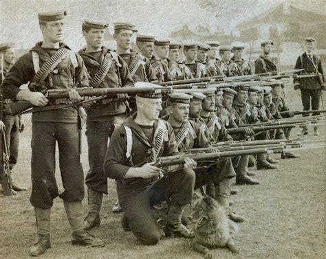 British Marines From The Hms Alacrity In China With Lee Metford Rifles