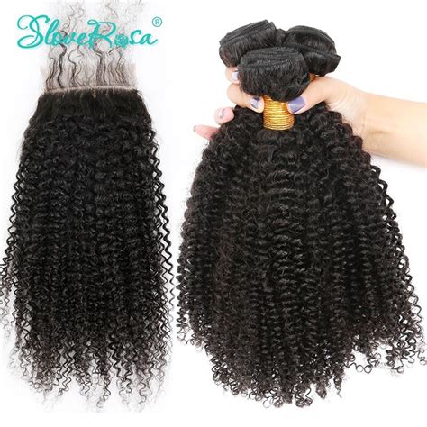 buy peruvian kinky curly human hair bundles with closure 3 bundle with lace