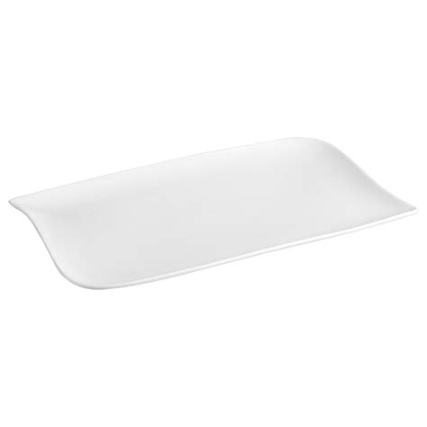 Assiette Plate Rectangulaire Porcelaine Vague Blanche 33x20 5cm Centrakor