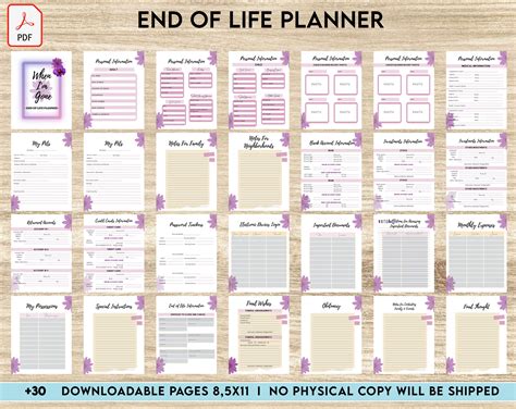 End Of Life Planner Final Wishes Planner Emergency Binder Etsy