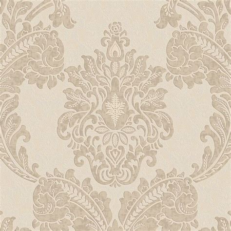 Graham And Brown Palais 56 Sq Ft Neutral Vinyl Textured Damask Unpasted