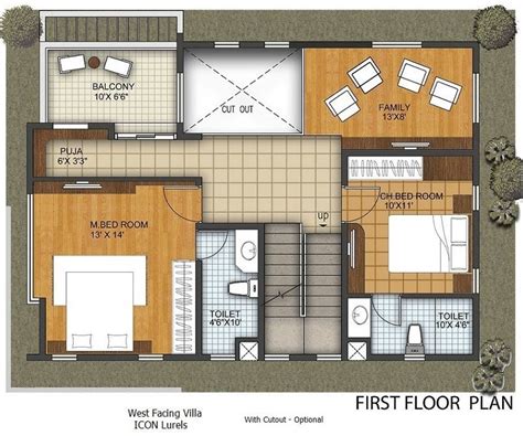 West Facing 3bhk Floor Plan Floorplansclick