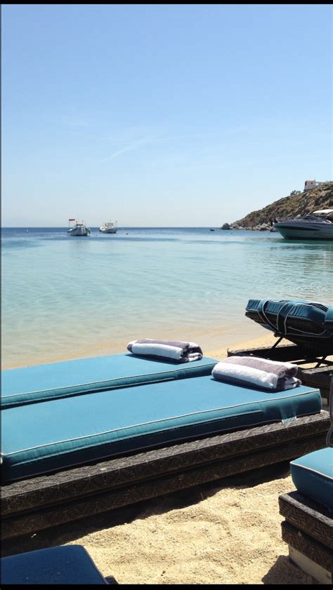 Mykonos Psarou Beach Literally Laid On These Exact Loungers This Pic