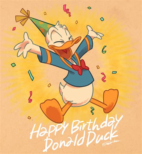 Art Of Sakiko Birthday Cartoon Happy Birthday Disney Donald Duck