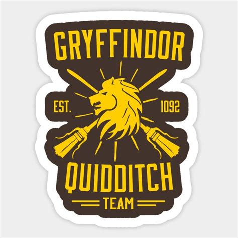 Gryffindor Quidditch Team Harry Potter Stickers Harry Potter Poster
