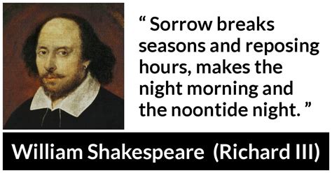 William Shakespeare Sorrow Breaks Seasons And Reposing Hours